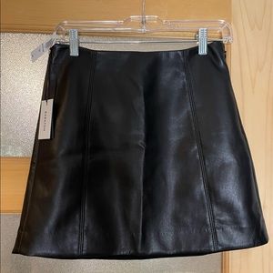 Babaton Vegan Leather Mini Skirt